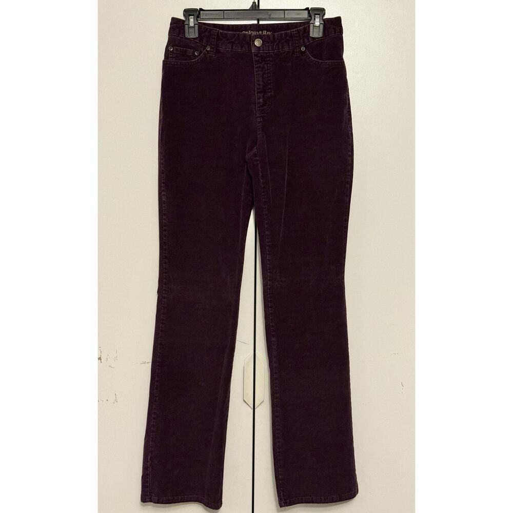 St Johns Bay Bootcut Corduroy Pants Maroon Womens 6 Stretch - Picture 2 of 6
